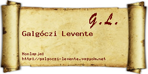 Galgóczi Levente névjegykártya